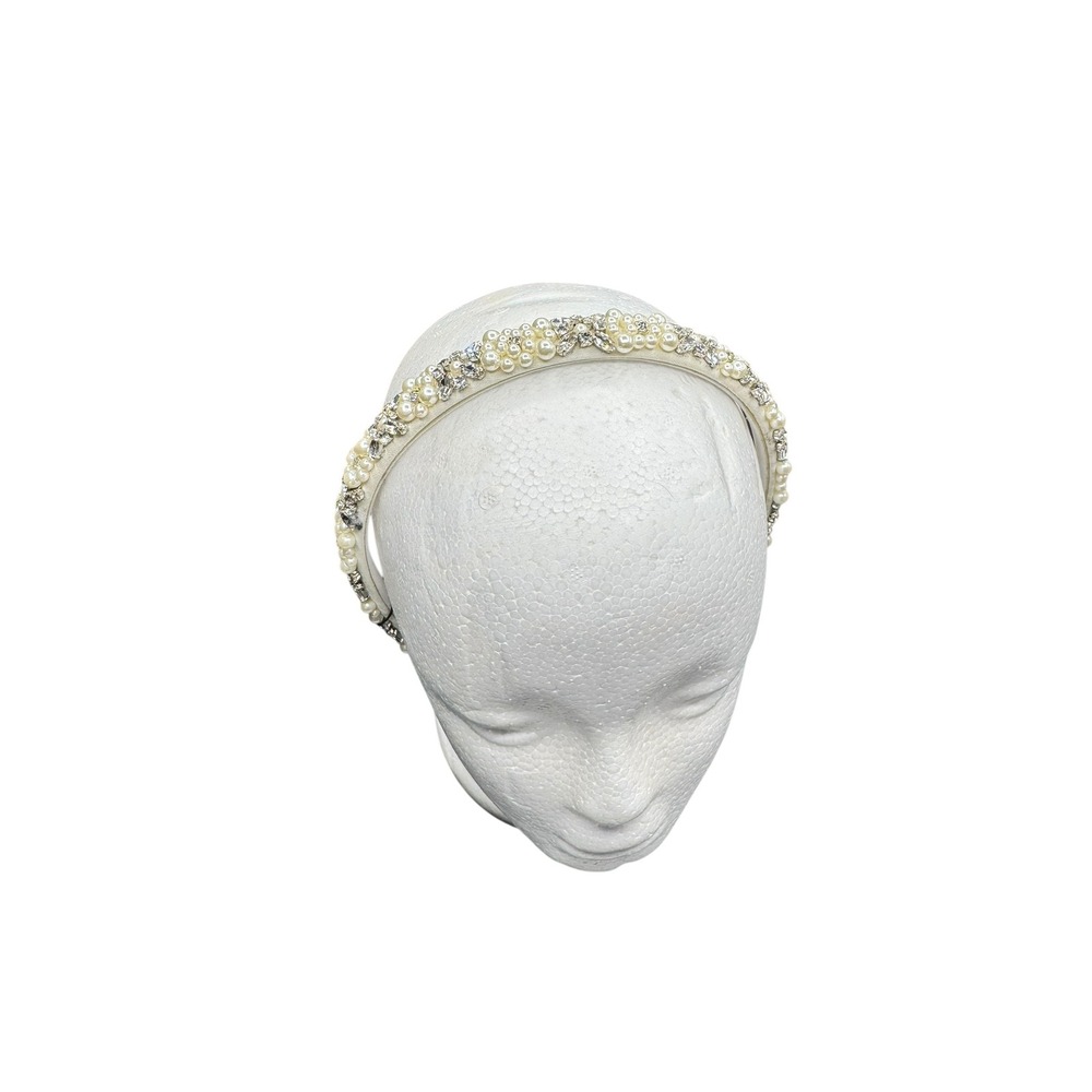 L. Erickson Pearl Rhinestone Embellished‎ Headband Bridal Wedding Hair Accessory
